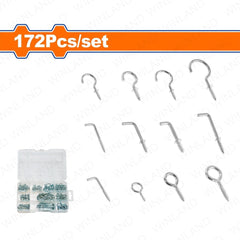 Wadfow by Winland 172PCS/Set Hook Assortment Carbon Steel with Galvanized Surface Treatment WVJ2B01