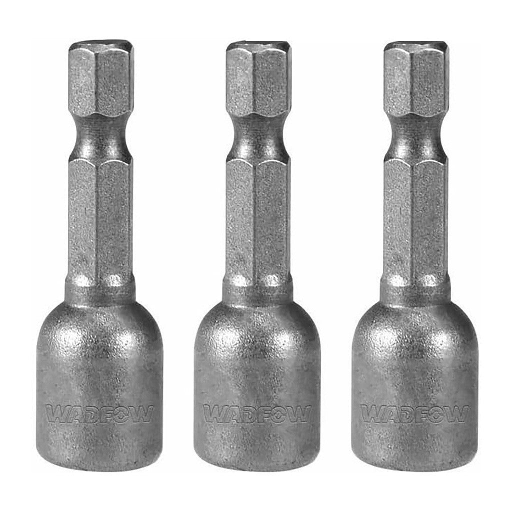 Wadfow Set of 3 pieces Magnetic Nut 1/4in Hex (48mm) with Strong Magnet WWR1K10 (WHT)