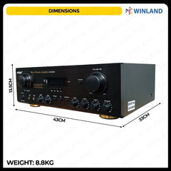 Konzert by Winland 500W x 2 Karaoke Amplifier with USB/SD, FM Radio, Bluetooth & RC AV-603R+