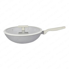 Masflex by Winland 24cm-28cm Non Stick Ultimate Forged Wok Pan with Glass Lid Induction Base