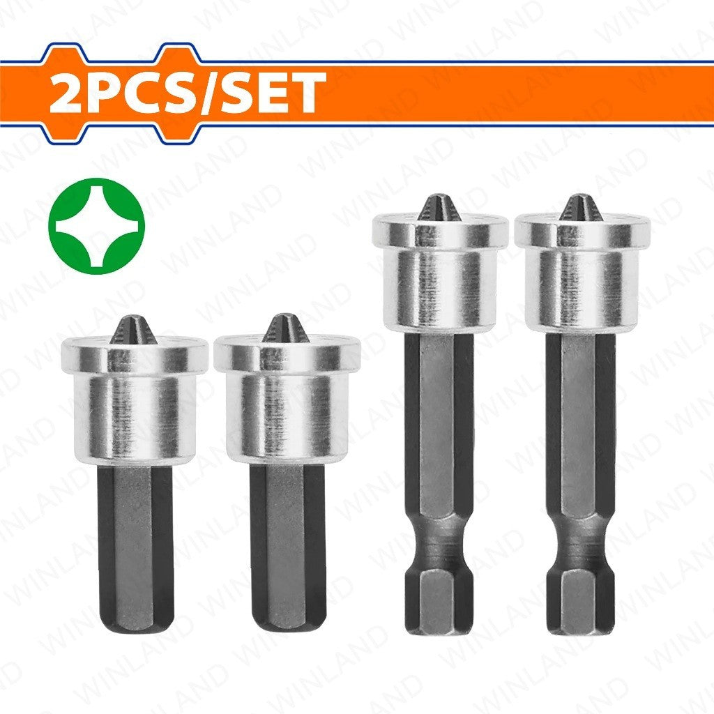 Wadfow by Winland 2PCS/Set S2 Industrial Steel Magnetic Bits of Depth Stop PH2 (25mm | 50mm) WAD-HT