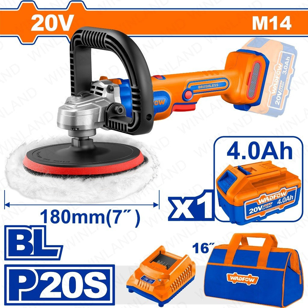 Wadfow by Winland P20S/20V Brushless Motor Lithium-Ion Cordless Polisher WHL1B181/WHL1B18