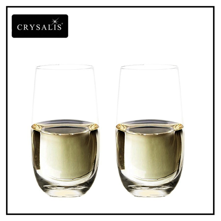Crysalis Stemware CRY-SW18/2 Long Drink Glass, Stemless Wine Glass 510mL/18oz Set of 2