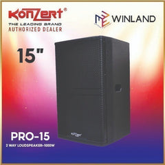 Konzert by Winland 1pc Professional Speaker System 15 Inches 2-Way Loudspeaker-1000W PRO-15