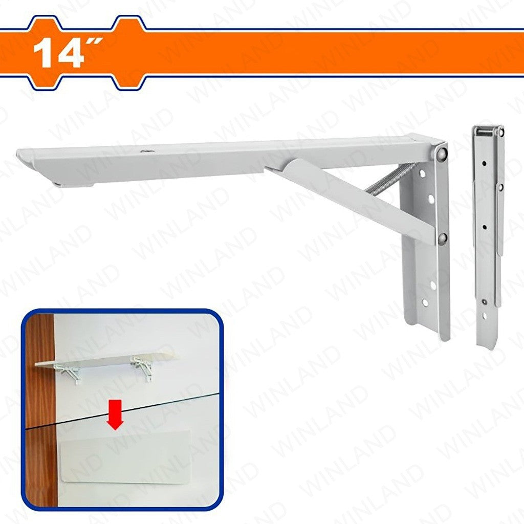 Wadfow by Winland 8inch-14inch Folding Shelf Bracket Thickness: 1.4mm Used As Support for Shelves