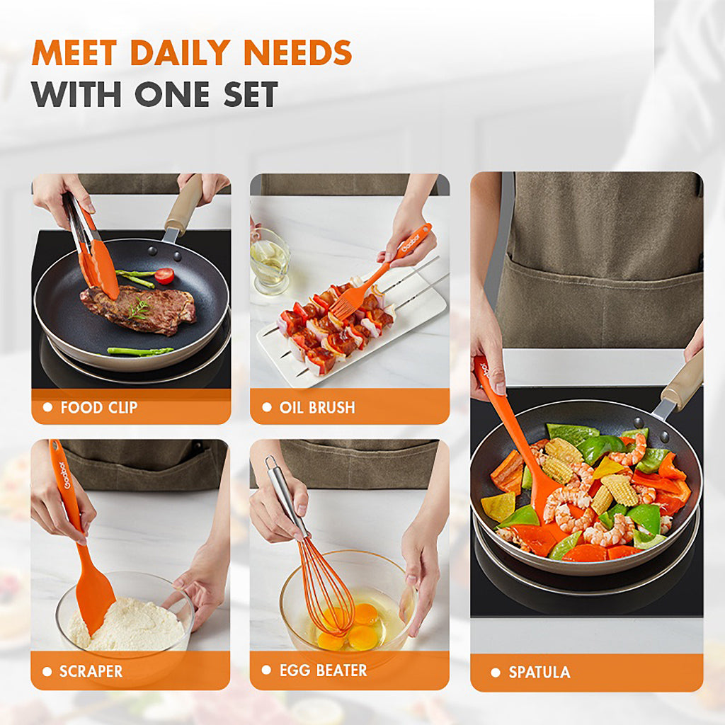 Gaabor 5 pieces Kitchen Utensil and Gadgets Silicone Rubber Kitchen Set