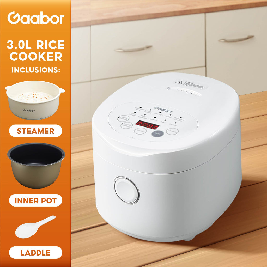 Gaabor 3L Intelligent Digital Rice Cooker w/ Steamer24-hour Reservation Non-Stick Coating