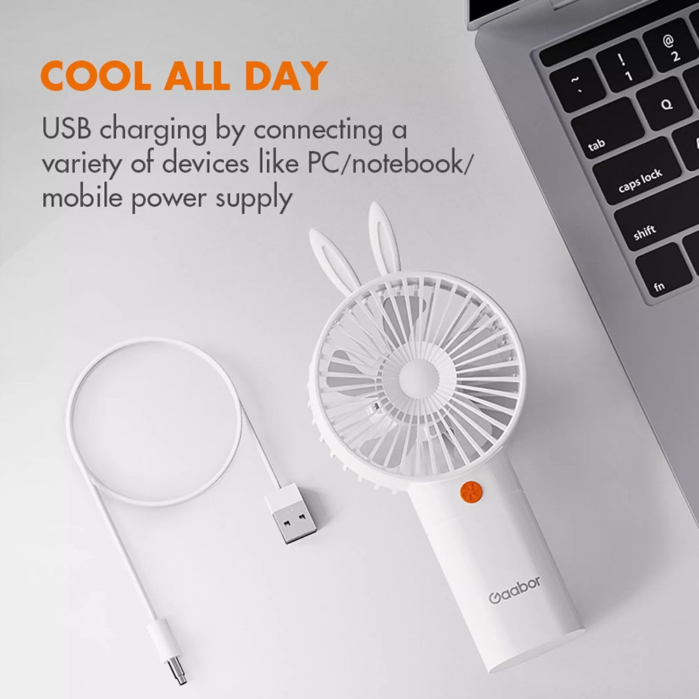 Gaabor Hand-held Fan Portable Mini Fan USB Rechargeable Handy Pocket Cooling Fan