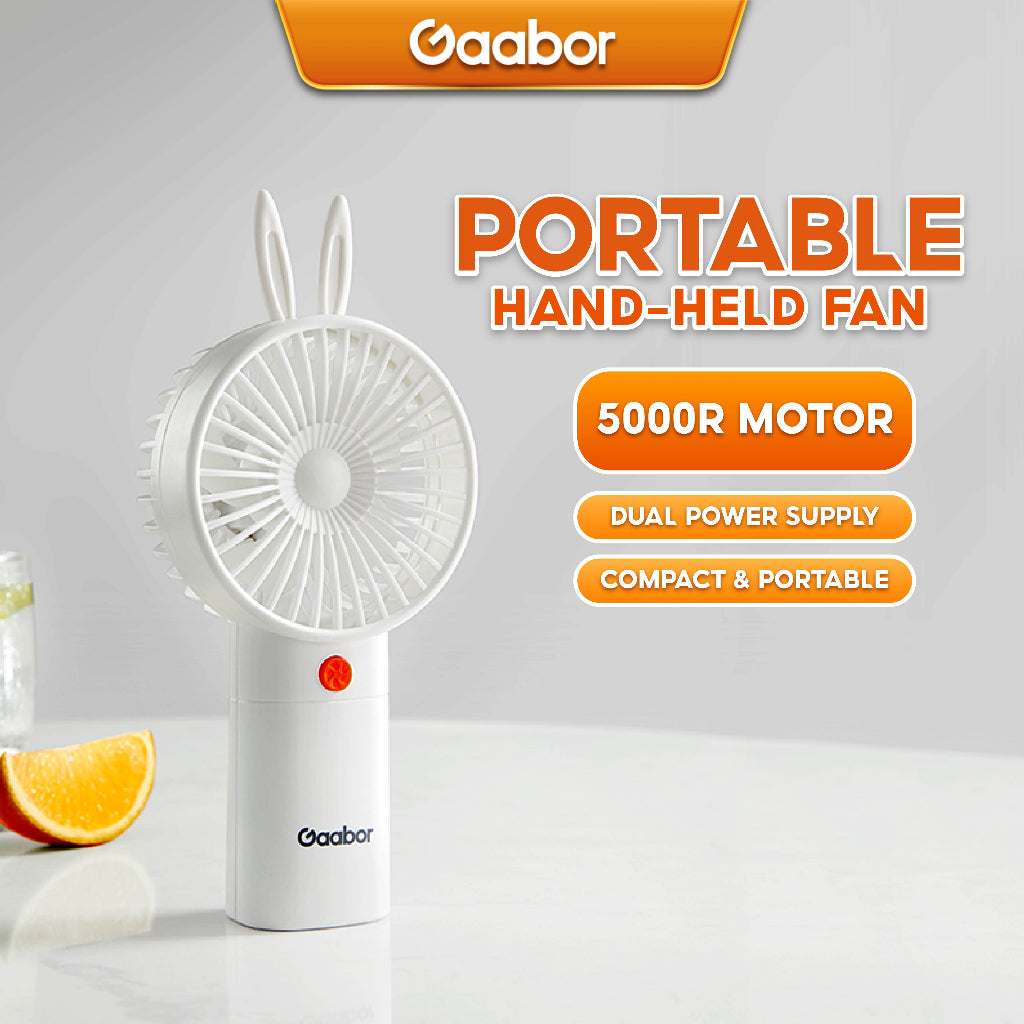 Gaabor Hand-held Fan Portable Mini Fan USB Rechargeable Handy Pocket Cooling Fan