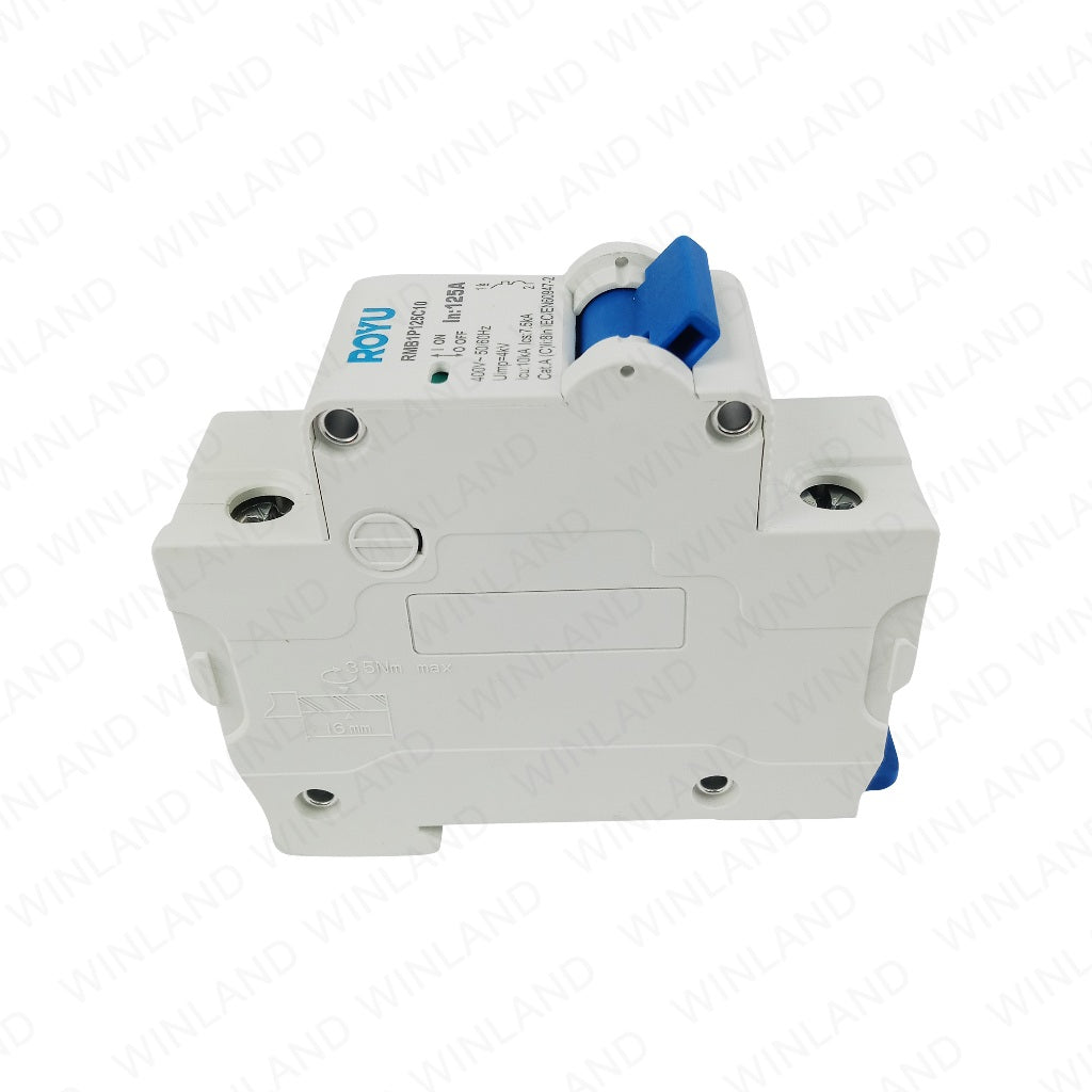 Royu by Winland Single phase Miniature Circuit Breaker 1Pole (DIN Rail Type) 125A 4KA RMB1P125C10