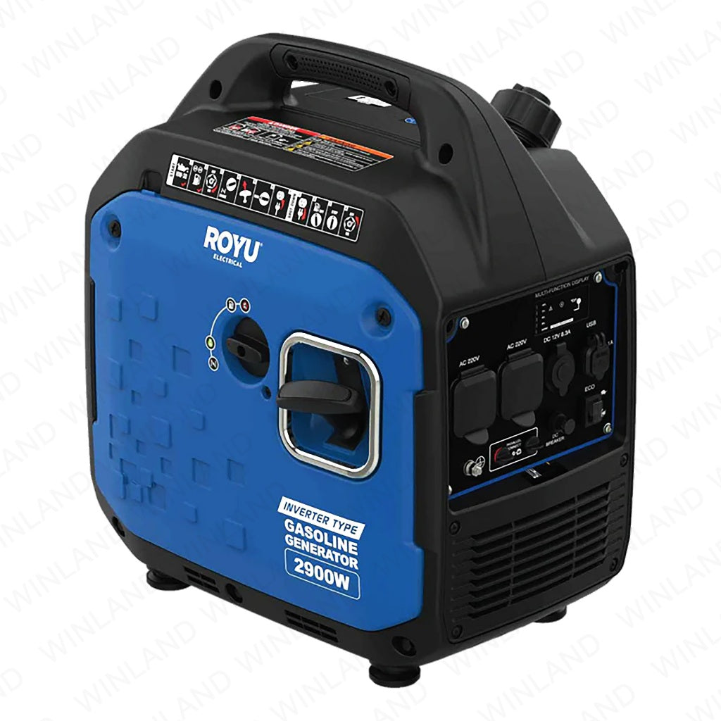 Royu by Winland 2900W 220v 60Hz 12.3A 149cc Single Phase Grade F Inverter Generator RGP012900