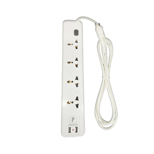 Powerhouse Universal Socket Electric Extension Cord Single Switch with 2 USB Slots