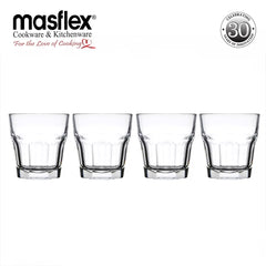Masflex by Winland 4 Pieces Beverage Drinking Glass Tumbler Set 300mL/10.14oz WW-2012