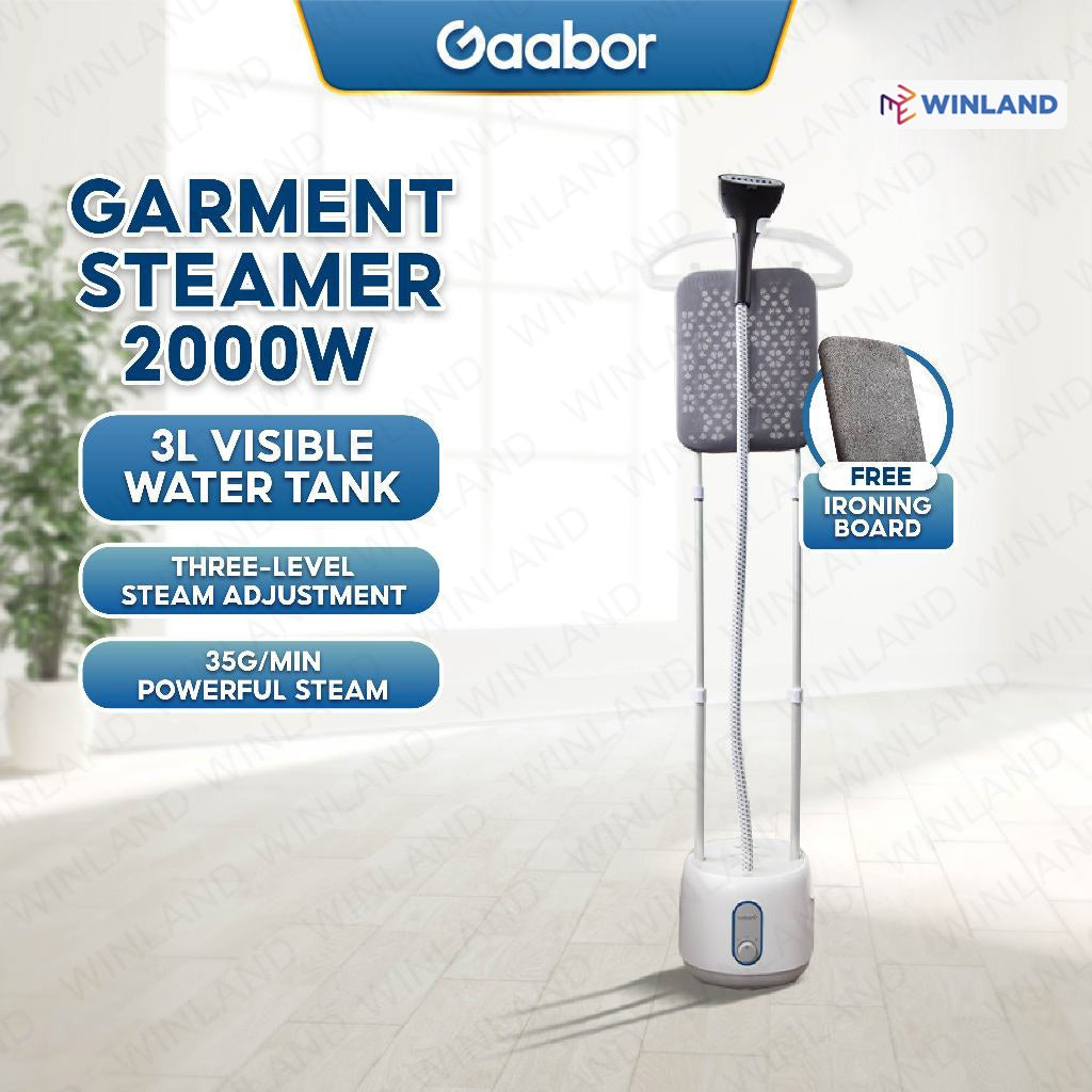 Gaabor Upgraded Garment Steamer Flat Ironing Hanging Ironing 2-In-1 w/ 2.3L Visible Tank