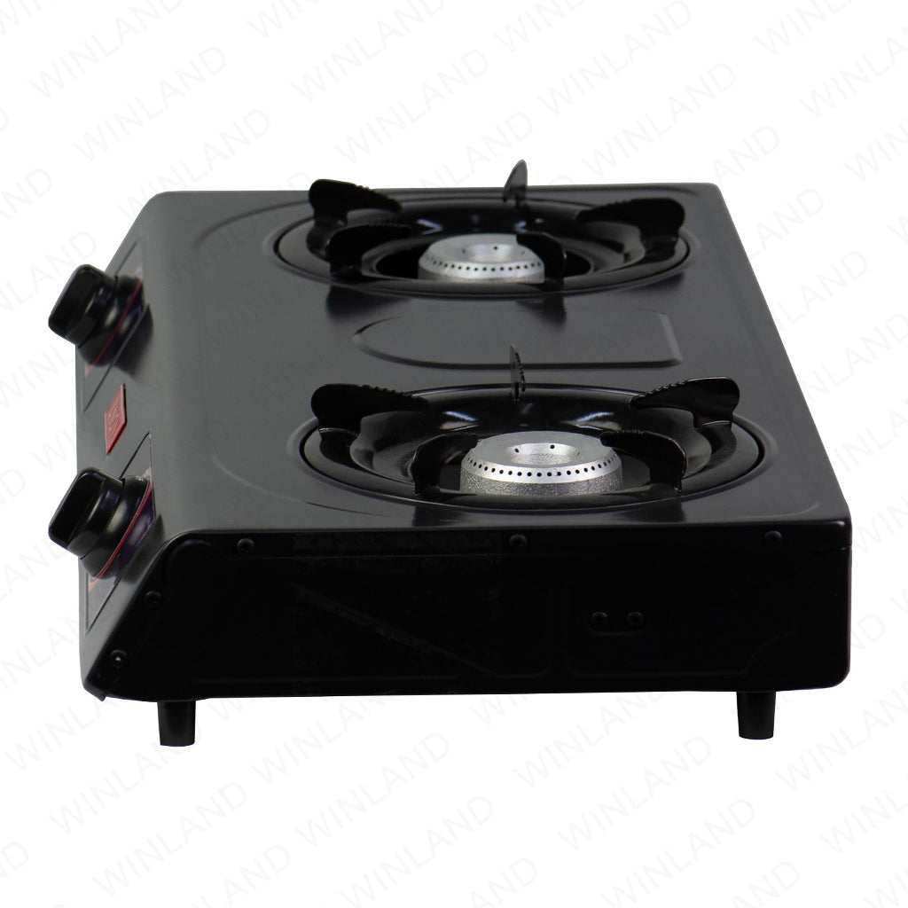 Union Double Burner Black Enamel Trivet Stainless Top & Body Gas Stove UGGS-230