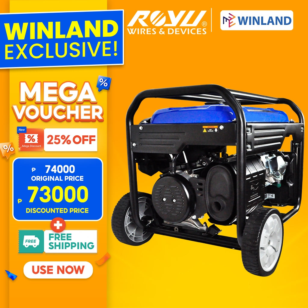 Royu by Winland 9000W 220v 60Hz 38.A 459cc Single Phase Grade F Open Frame Generator RGS019000