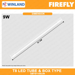 Firefly T8 Led Tube & Box Type Set 9w LED Lamp EBTS11/DL09