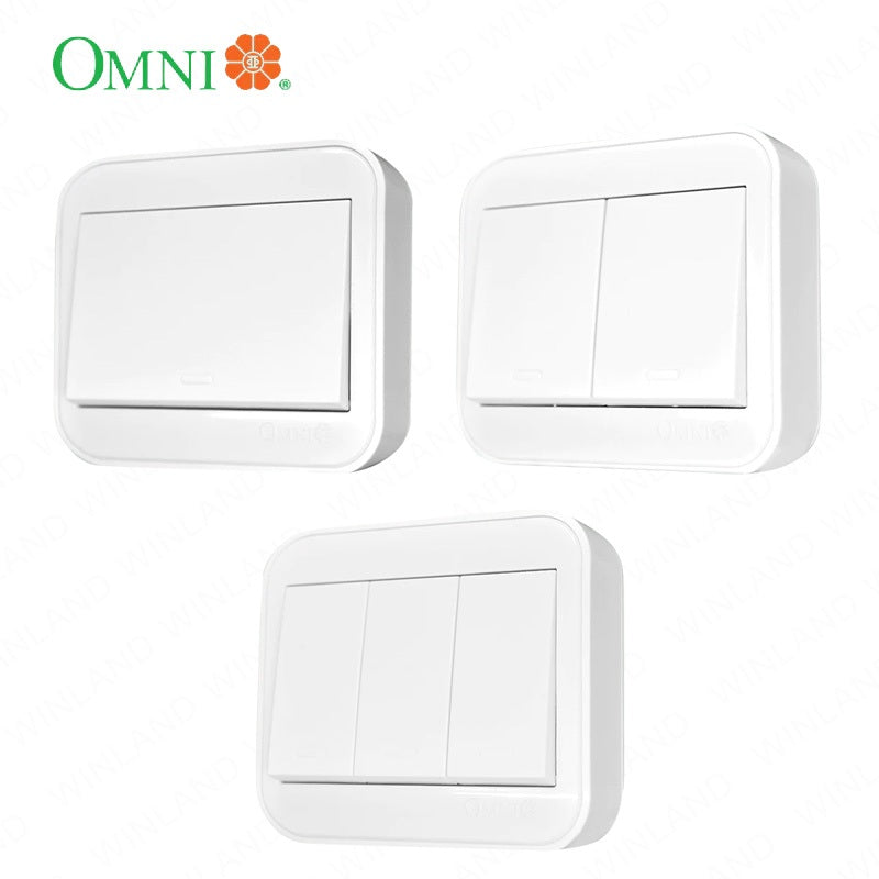 Omni by Winland Surface Mounted Convenience Wall Type Switch 1-Gang, 2-Gang, 3-Gang 10A