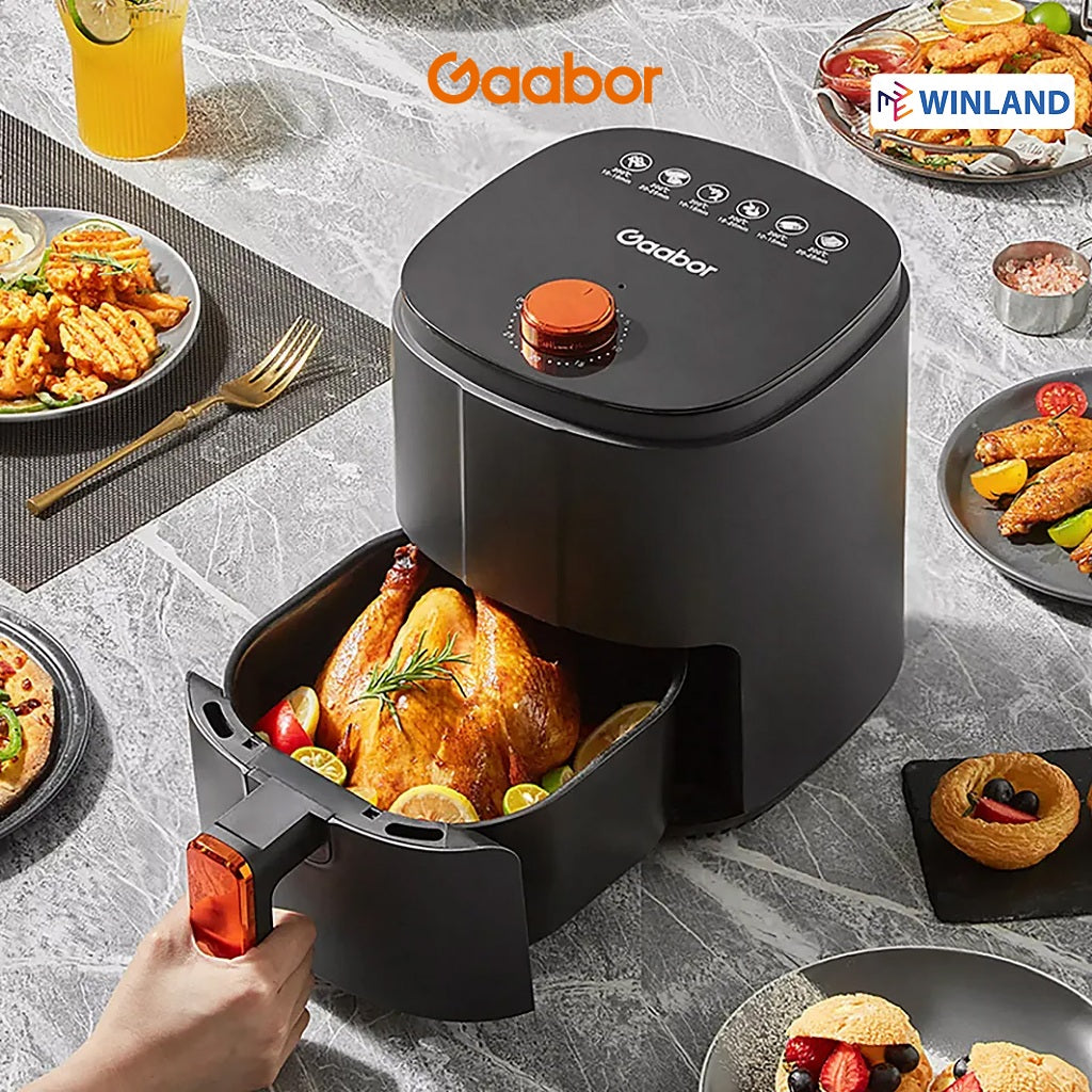 Gaabor 4.0Liters Air Fryer 360-Degree 3-Dimensional Hot Air Circulation - Black