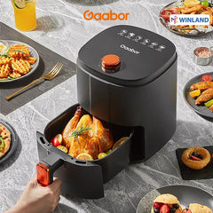 Gaabor 4.0Liters Air Fryer 360-Degree 3-Dimensional Hot Air Circulation - Black