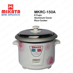 Mikata by Winland Rice Cooker Without Steamer Aluminum pot Stainless & Glass Cover 1.5L (6cups) 500W