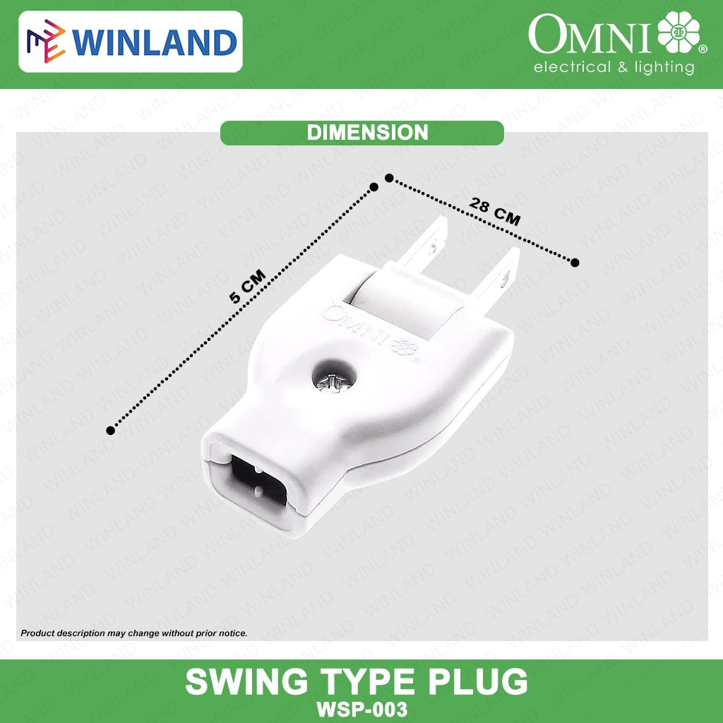 Omni by Winland Heavy Duty Swing type Plug & Regular type Plug WSP-003 / WRP-002