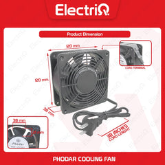 Electriq l Phodar 100% Copper Heat Proof 4" x 4" Blower Cooling CPU Fan Metal Frame with Screen