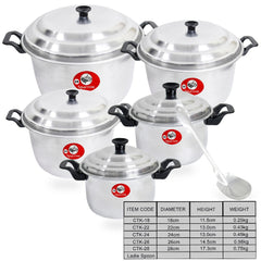 Slique by Winland 11pcs Cookware Set Casserole Sauce Pot Heavy Duty C-Handle with knobs CTK-11 SETS