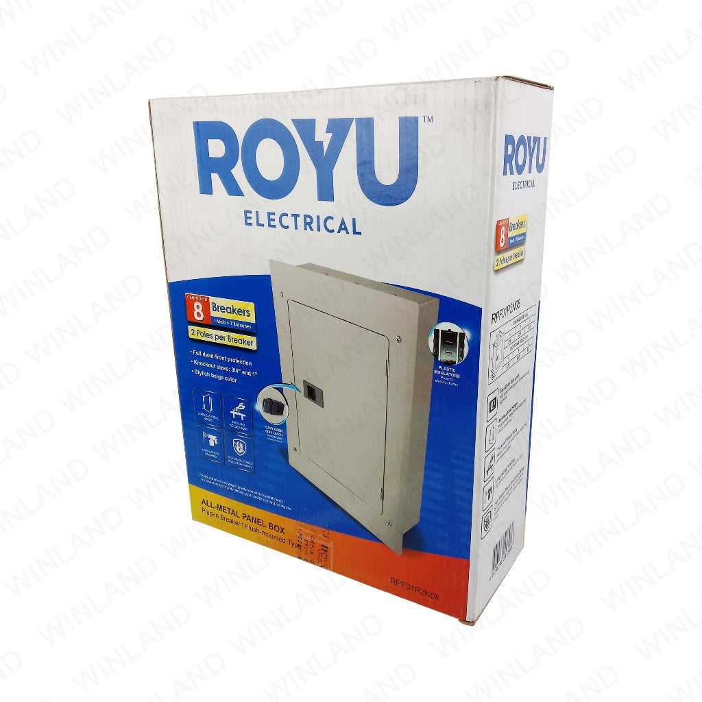 Royu Electrical Circuit Breaker Metal Base Panel Flush Nema 1 Plug-in 2P 8B RPF01P2N08