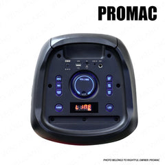 Promac by Winland 12in Portable BL Speaker with Trolley and LED Flamelight 200W PMPO PORTASOUND-1290