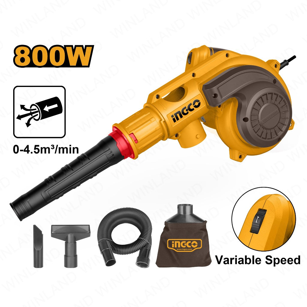 Ingco by Winland 2-IN-1 Vacuum Blower 800W Dust Extractor CPU Blower AB8038P ING-PT