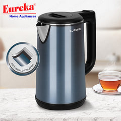 Eureka by Winland 1.8L Trilayer Electric Kettle Premium Stainless Steel Inner, Lid & Spout EKR-1.8LT