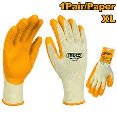 Ingco by Winland Industrial High Grade Polyester Shell Textured Palm Latex Gloves HGVL05 ING-HT