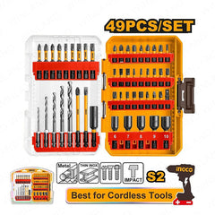 Ingco by Winland Industrial 49PCS/Set S2 Steel Impact Screwdriver Bits Set AKDL24906 ING-HT