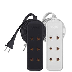 Royu by Winland 3 Universal Outlet + 1 Flat Pin Extension Cord (3M | 6M | 9M Extension) REDEC114