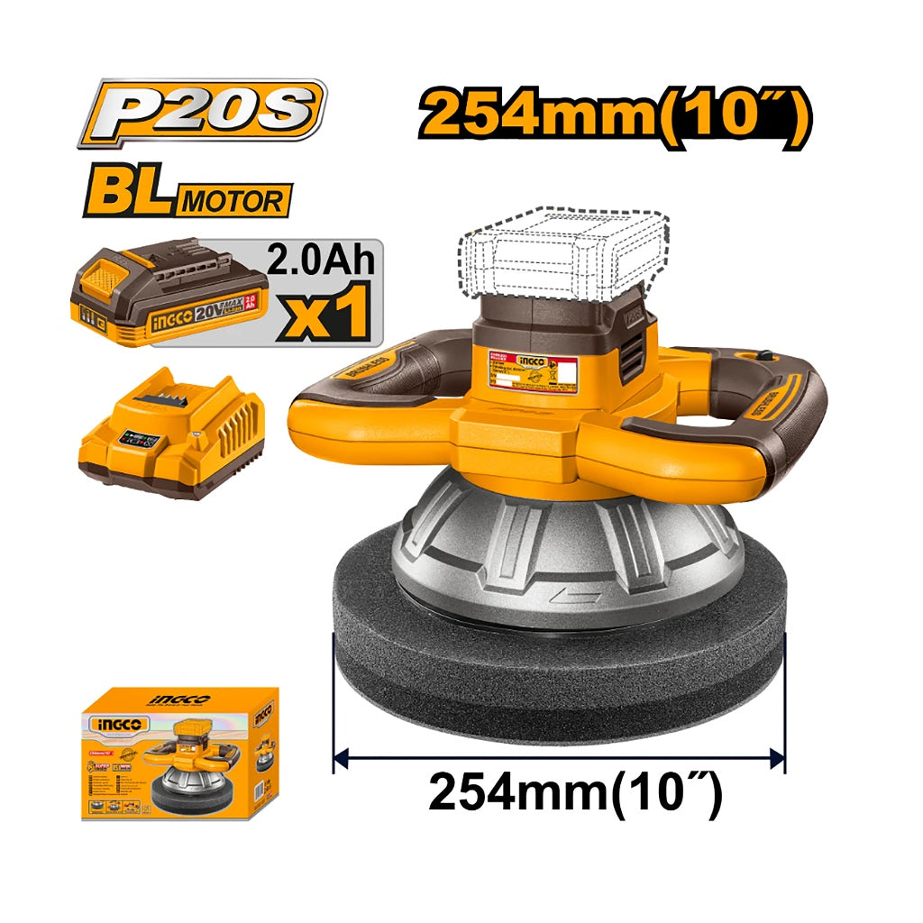 Ingco by Winland P20S/20V Lithium-Ion Cordless Polisher (2500rpm/254mm (10") ING-CT