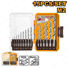 Ingco by Winland 15PCS/Set M2 HSS Drill Bits Set AKDL51508 ING-HT