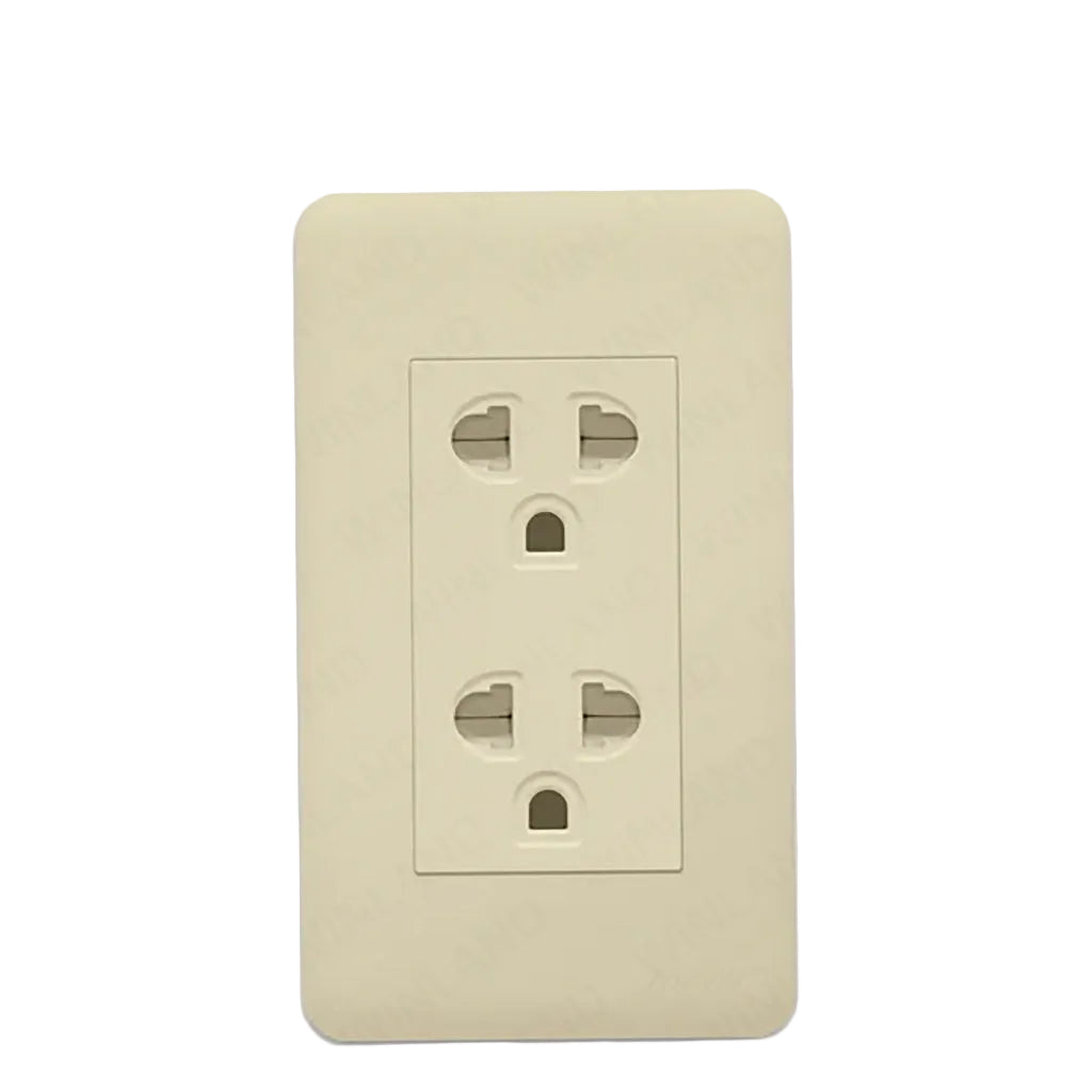 Royu by Winland Classic Duplex Universal Outlet with Ground and Shutter Set WH913