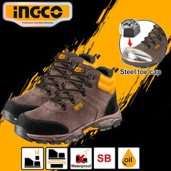 Ingco by Winland Safety Boots, SB Class, Leather and EVA/Rubber Sole, Oil Resistant SSH11SB ING-HT