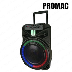 Promac by Winland 15in Portable Bluetooth Speaker w/ Trolley and 1 Wireless Mic 280W PORTASOUND-1584