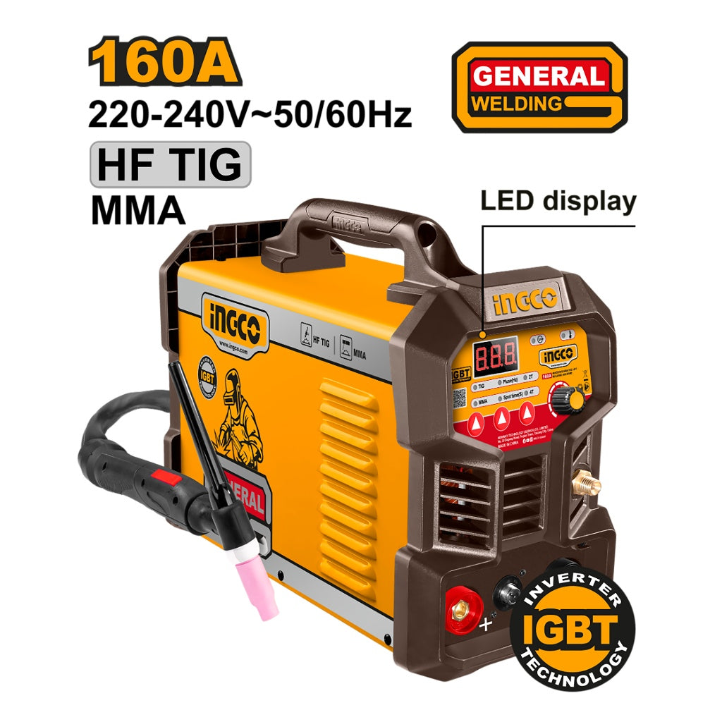 Ingco by Winland Portable LCD IGBT Inverter TIG/MMA Welding Machine 160A ING-TIG16058 ING-PT