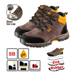 Ingco by Winland Safety Boots, SB Class, Leather and EVA/Rubber Sole, Oil Resistant SSH11SB ING-HT