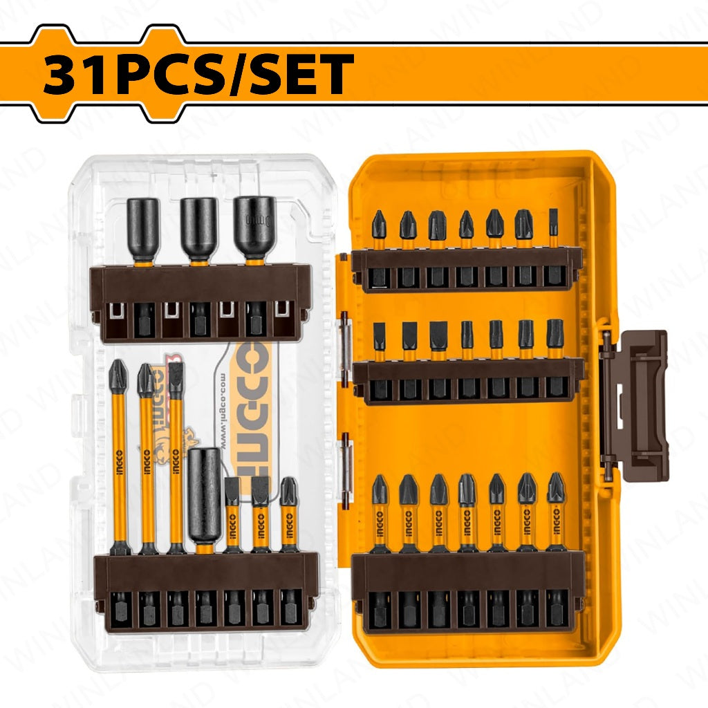 Ingco by Winland Industrial 31PCS/Set S2 Steel Impact Screwdriver Bits Set AKDL11306 ING-HT
