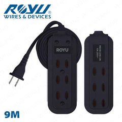 Royu by Winland 3 + 3 Gang Flat Pin Extension Cord (6M | 9M Extension Cord 250V/10A) REDEC206