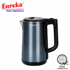 Eureka by Winland 1.8L Trilayer Electric Kettle Premium Stainless Steel Inner, Lid & Spout EKR-1.8LT