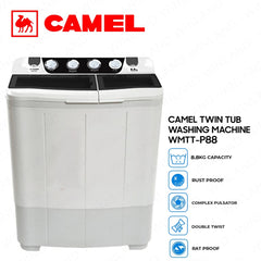 Camel by Winland 8.8kg Power Wash Twin Tub Washing Machine with Antibacterial Beads 484W WMTT-P88