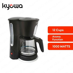 Kyowa by Winland Coffee Maker Coffee Machine 12 Cups w/ Aroma and Anti-Drip Function (Black) KW-1213