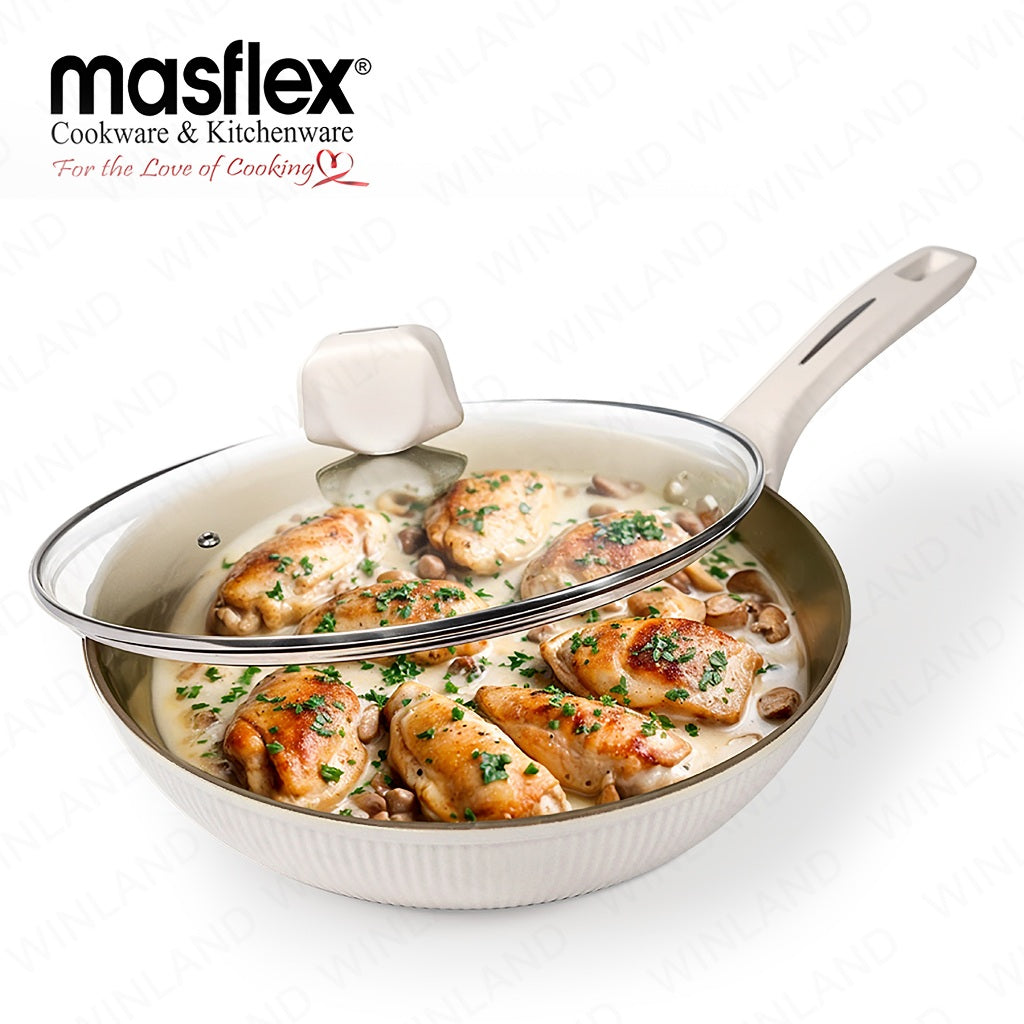 Masflex by Winland Vanilla Series Induction Non-Stick Forged Deep Frypan with Glass Lid 28cm SN-270
