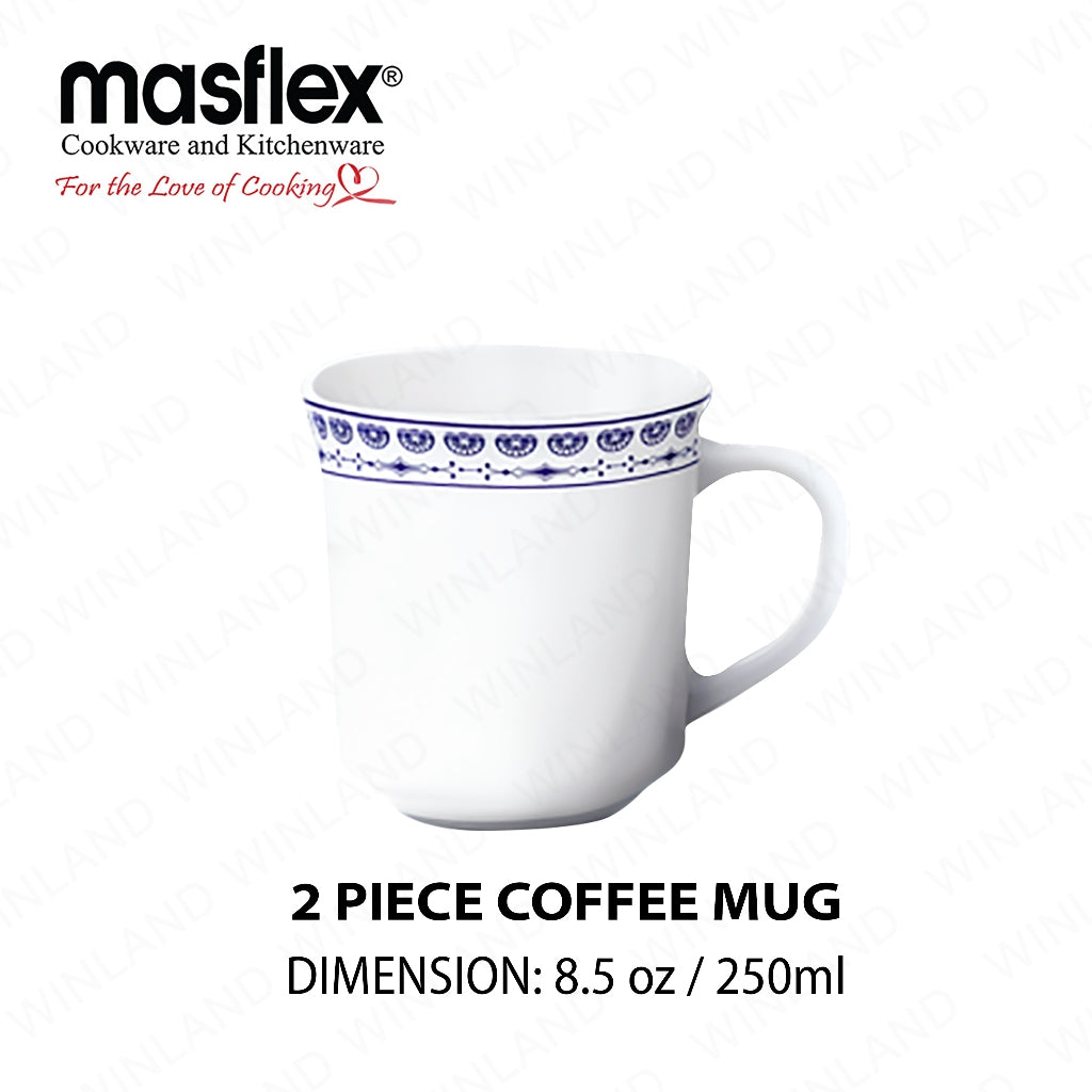 Masflex by Winland Set of 8PCS Azure, Ornate, Lavender Tempered Glass/Microwave Safe Dinnerware Set