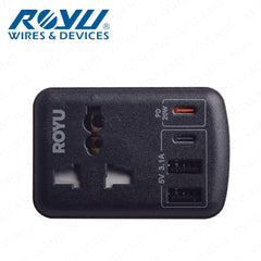 Royu by Winland International + Flat Adapter with USB (2A+1C & 1 Fast C) REDPL128